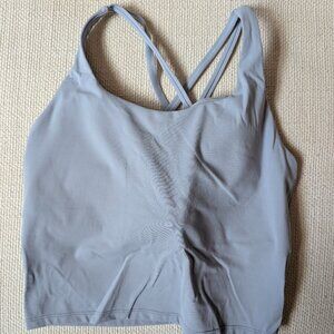 Dusty Blue Longline Sports Bra (M)